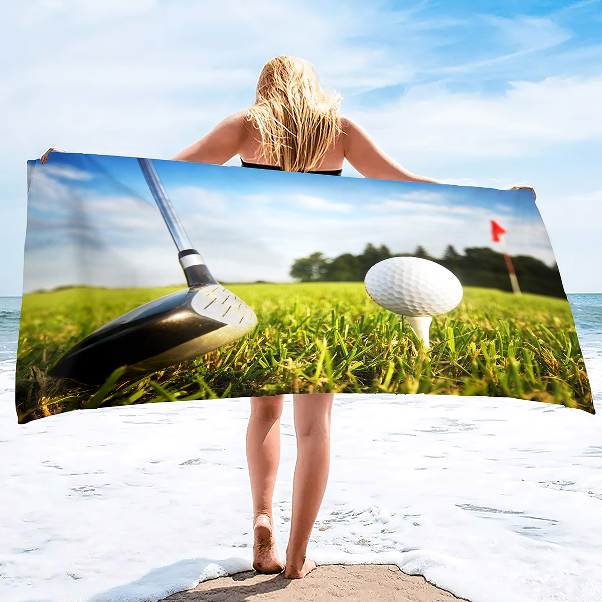 Towel Small Sport - Sport Ball Golf Beach Towels,Golf Bathroom